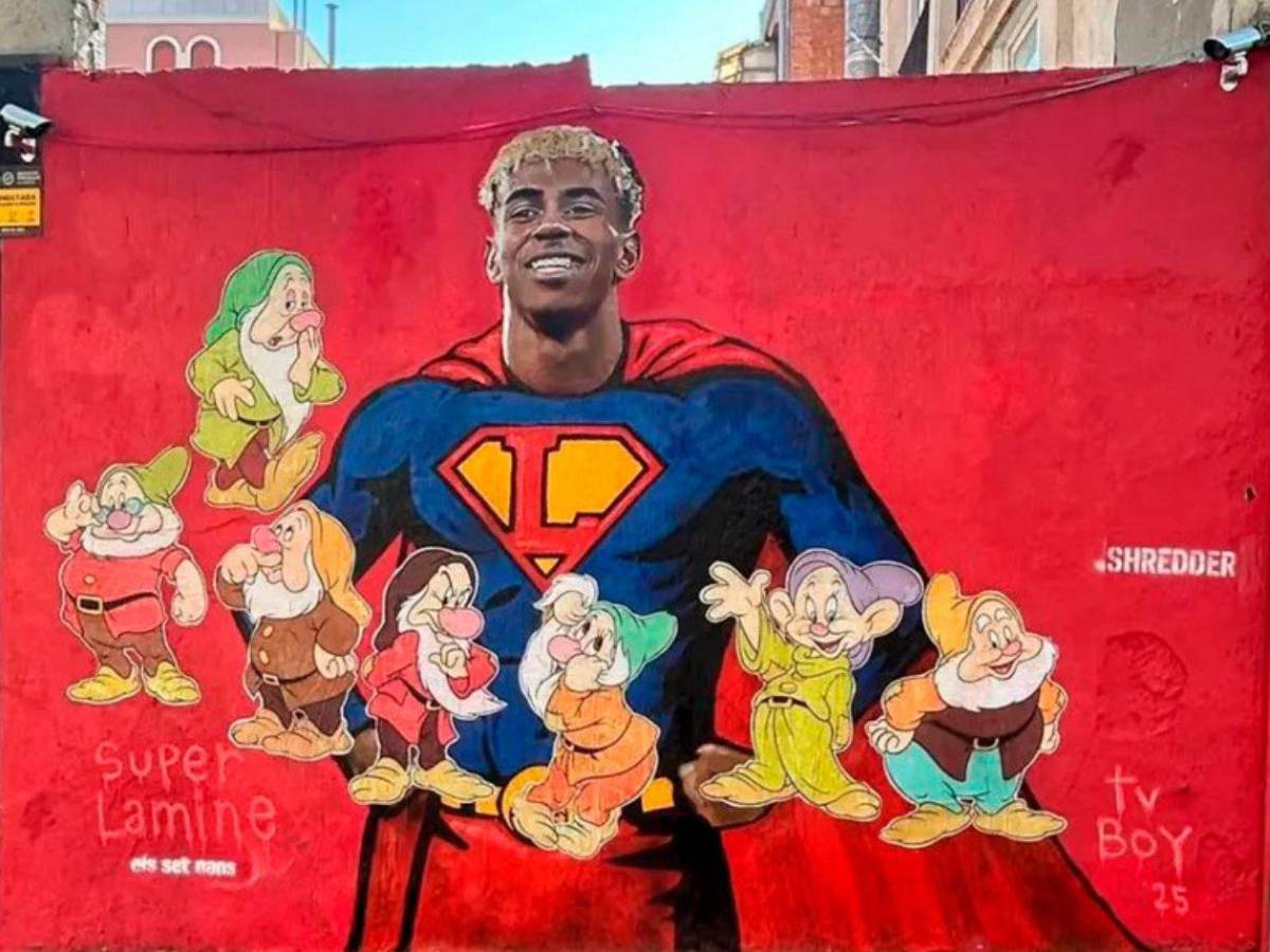 Vandalizan mural de Lamine en respuesta a la crítica de su fiesta de cumpleaños