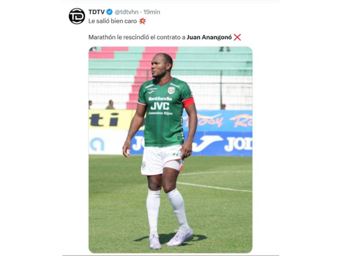 Reacción de la prensa hondureña tras salida de Anangonó del Marathón