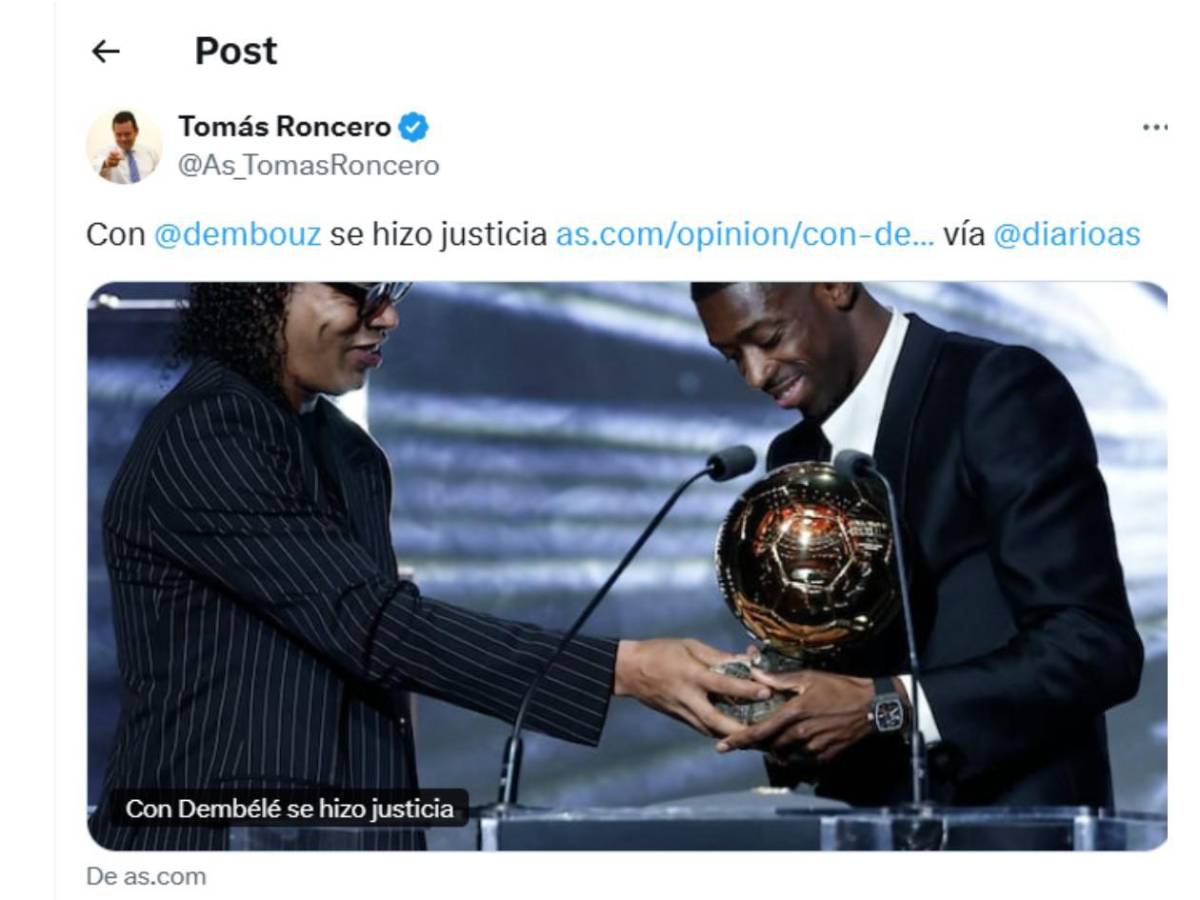 Robo: indignación tras el Balón de Oro ganado por Dembélé a Lamine Yamal