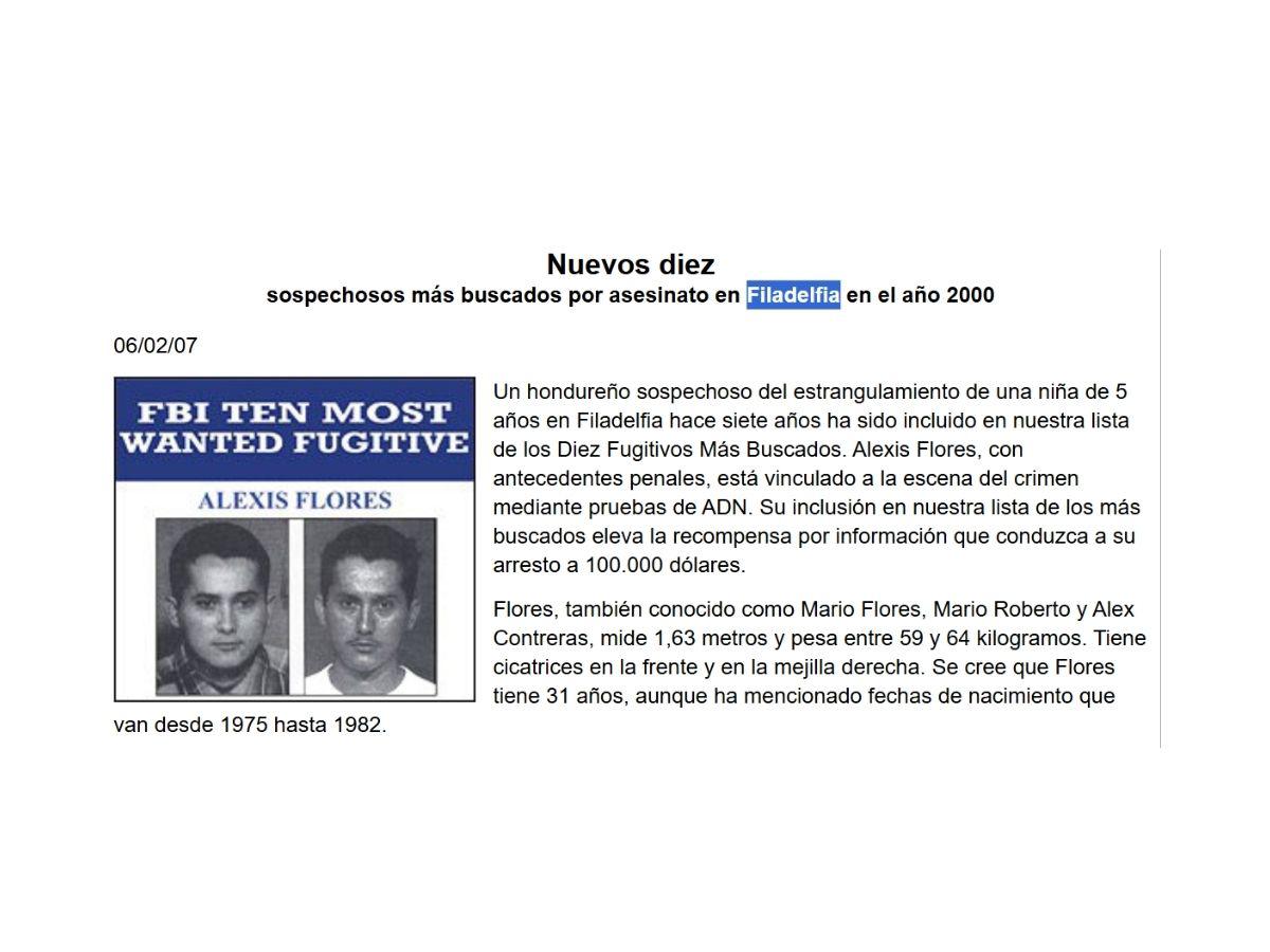Extraditan a EE UU a Mario Flores, hondureño acusado de  infame crimen contra niña en Filadelfia
