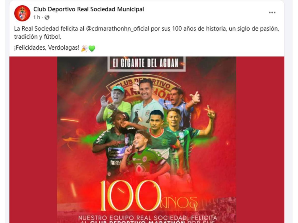 Real Madrid sorprendió al Marathón por sus históricos 100 años