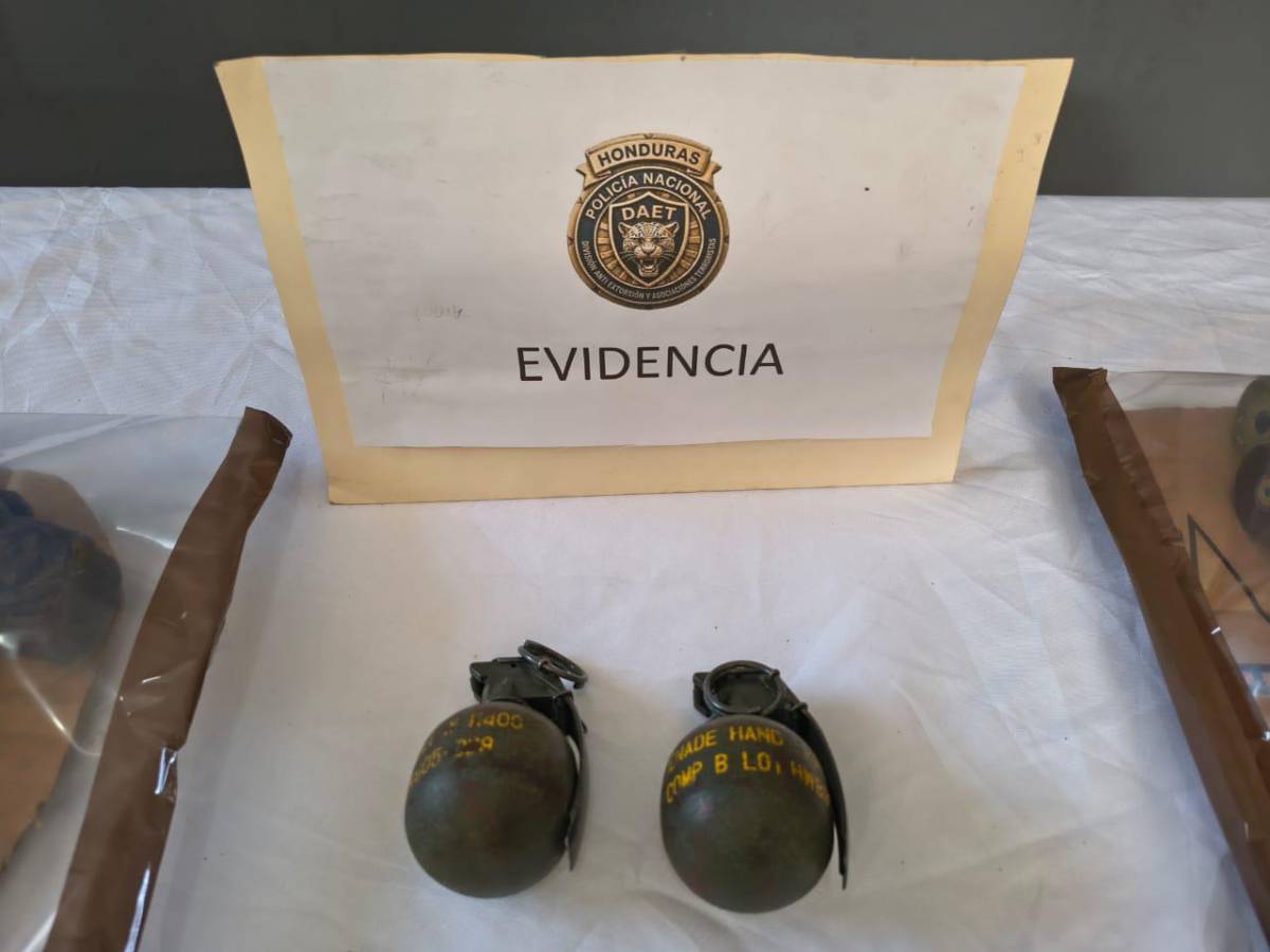 Cae peligrosa célula de la MS-13 con armas de guerra y lanzagranadas en Yoro