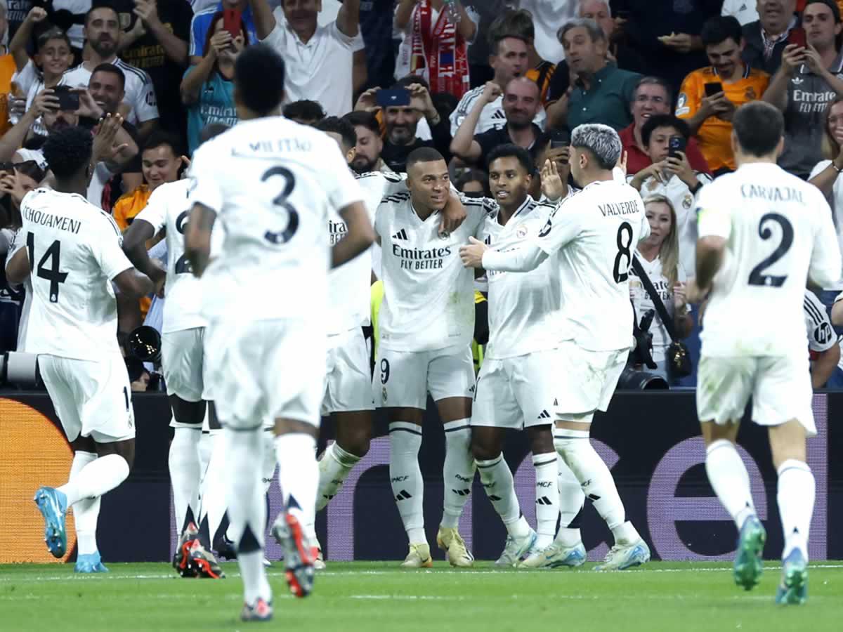 Real Madrid debuta con triunfazo en la nueva Champions y Mbappé se estrenó