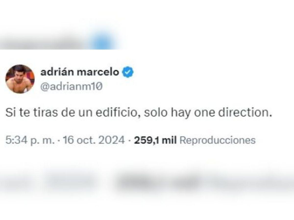 Adrián Marcelo se burla de la muerte de Liam Payne