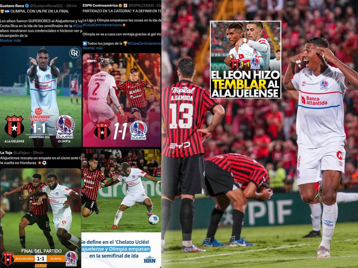 Prensa reacciona a la ventaja de Olimpia ante Alajuelense tras empate: alarma en Costa Rica