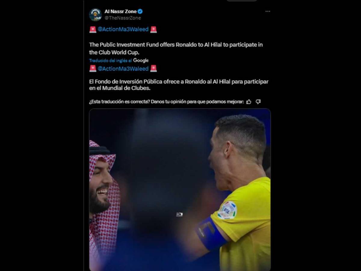 Cristiano Ronaldo se iría del Al Nassr y jugará el Mundial de Clubes con impensado club