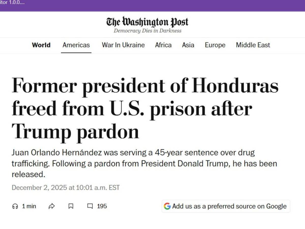 Así narra la prensa mundial la inesperada salida de prisión de Juan Orlando Hernández