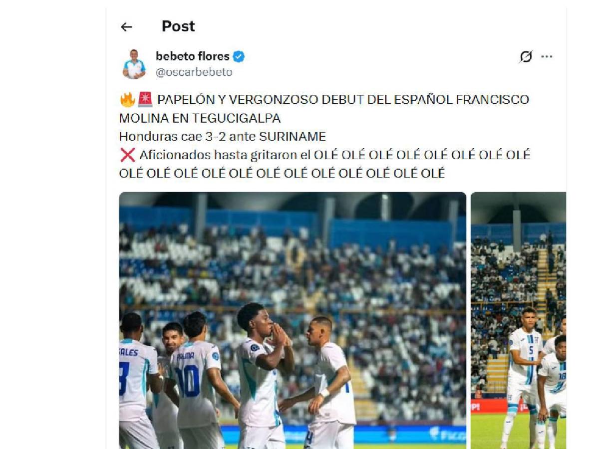 Enfado, señalan a dos y una preocupación tras penosa derrota de Honduras ante Surinam
