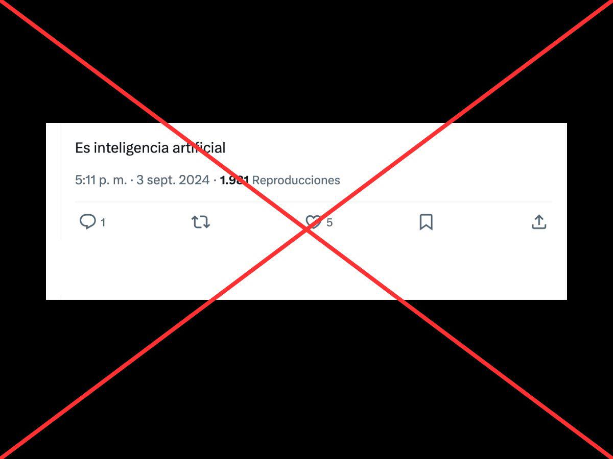 Captura de pantalla a una publicación de X/Twitter realizada el 3 de septiembre de 2024.
