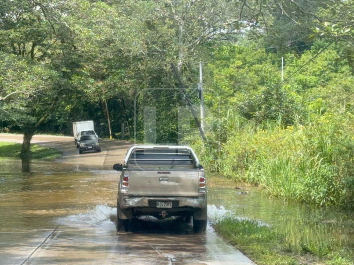 Desbordamiento del Lago de Yojoa deja casas bajo el agua en La Guama