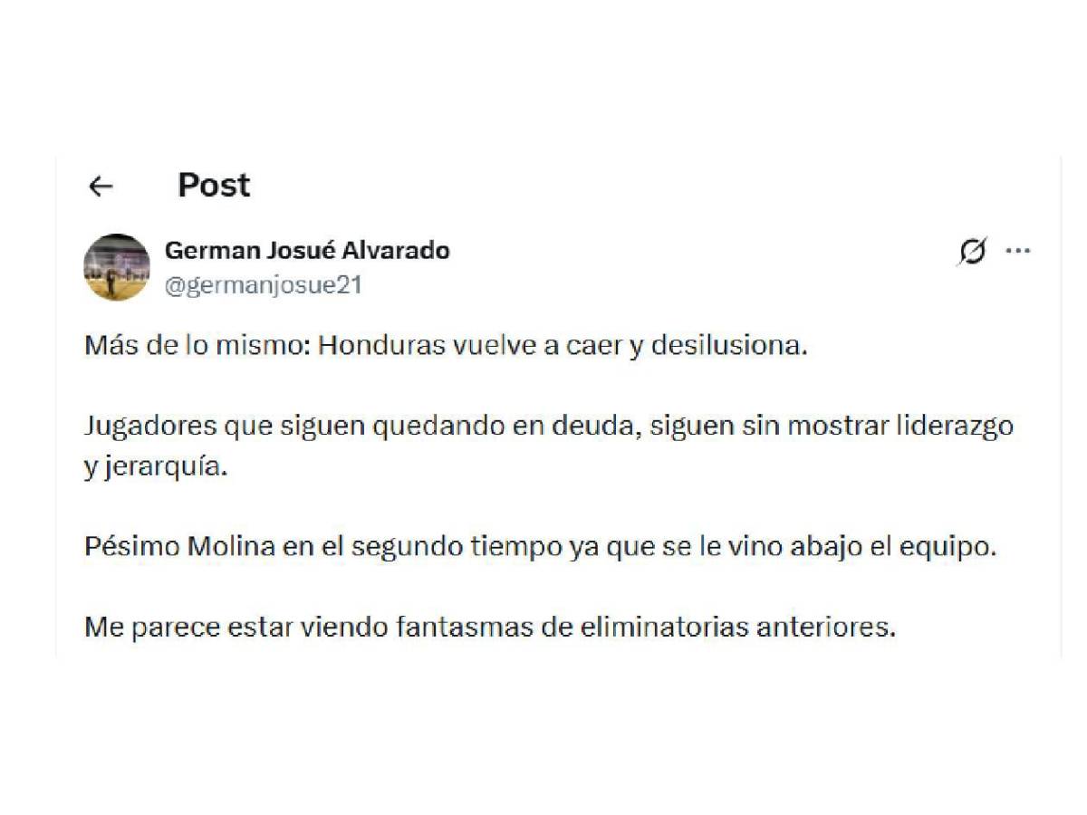 Enfado, señalan a dos y una preocupación tras penosa derrota de Honduras ante Surinam
