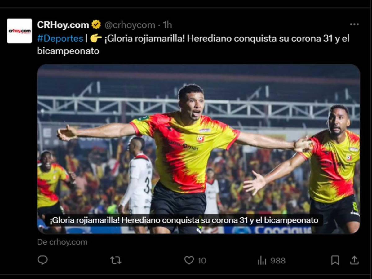 Fantástico: Getsel Montes se lleva los halagos tras darle el título al Herediano