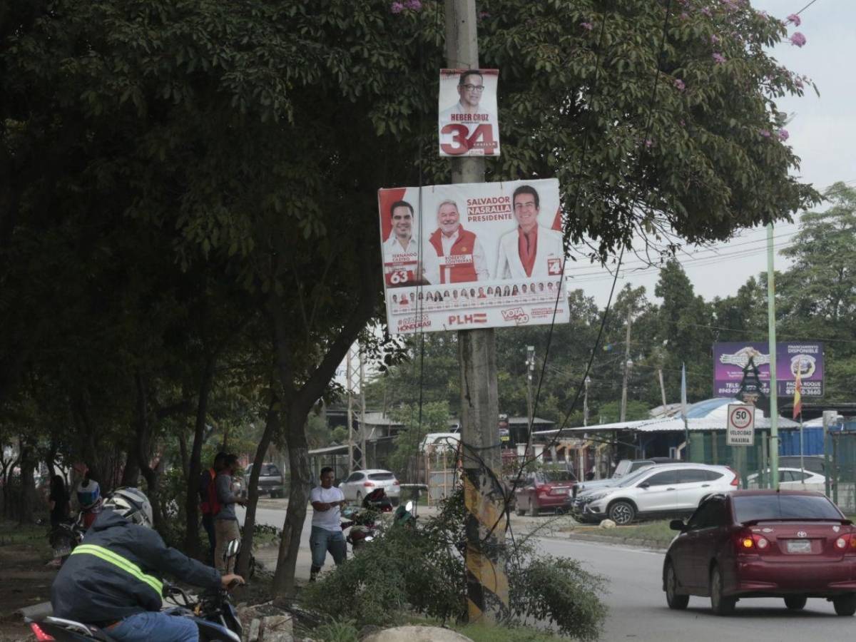 Estos políticos aún no retiran propaganda de las calles de San Pedro Sula