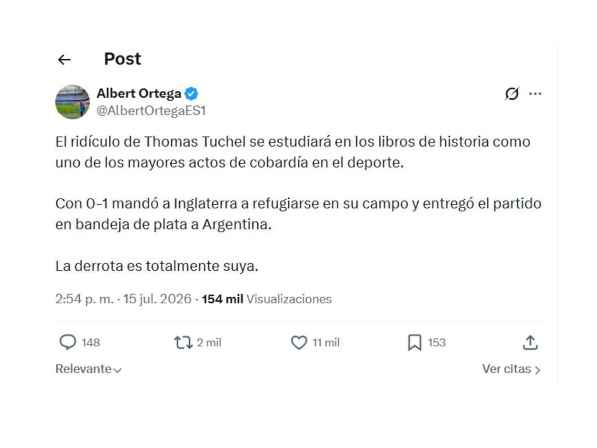 Indignación y denuncia de Inglaterra tras caer ante Argentina: Es una vergüenza