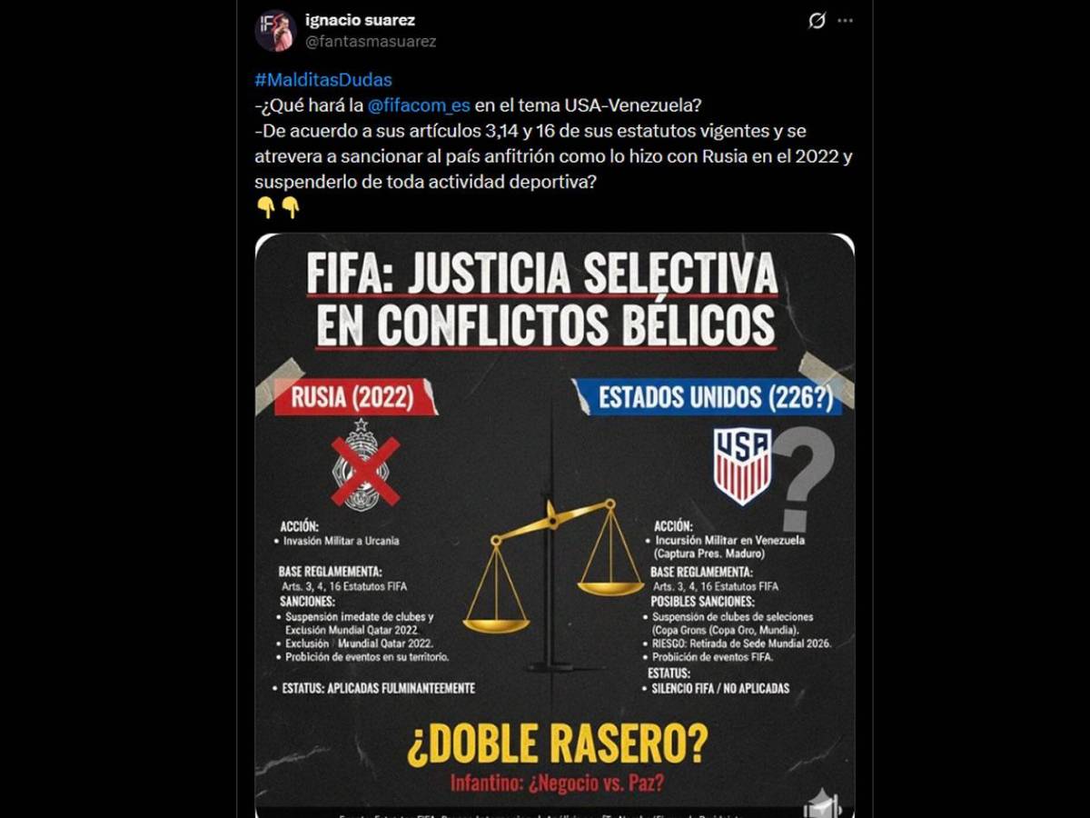 ¿Peligra el Mundial 2026?: Postura de FIFA por invasión de EEUU y Trump en Venezuela