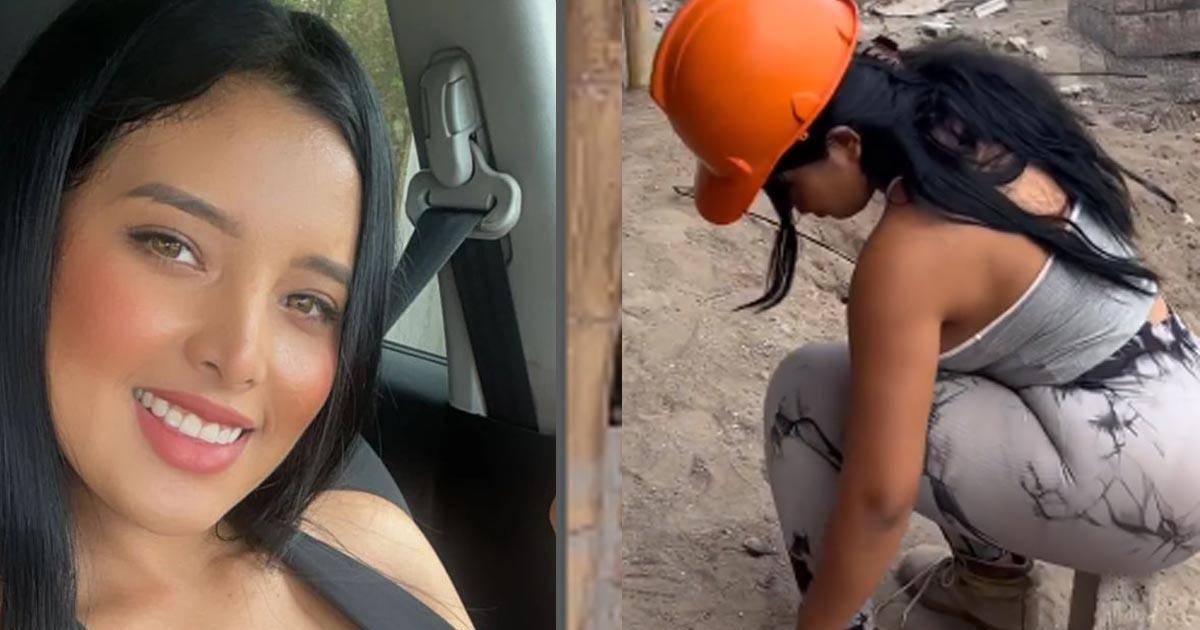 Mujer albañil se viraliza tras filtración de sus fotos