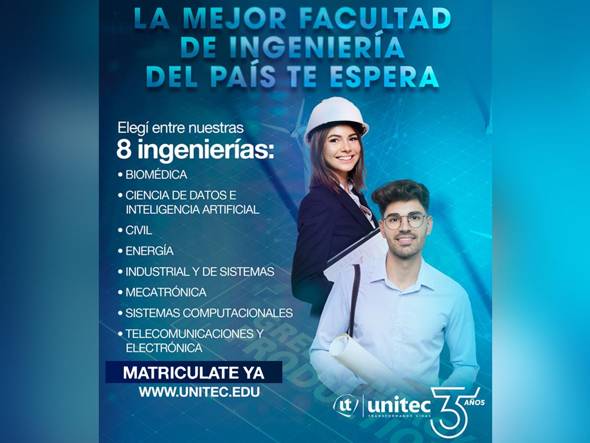 La Facultad de Ingeniería de UNITEC ofrece ocho programas de especialización.