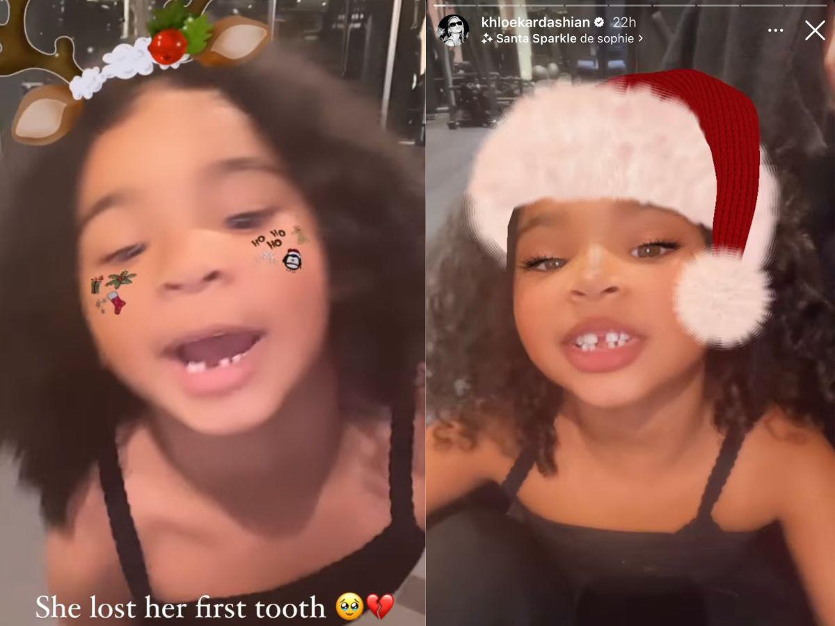 True Thompson en las historias de Instagram de Khloe Kardashian.