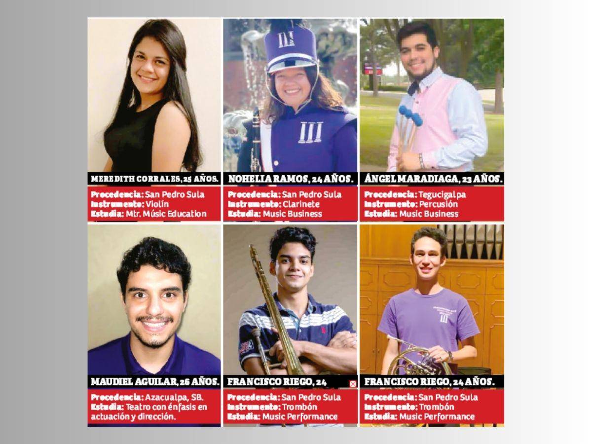 $!El talento y dedicación de estos jóvenes los llevó a ganar becas para estudiar en Northwestern State University, donde están poniendo en alto el nombre de Honduras, sobresaliendo en la música y el teatro.