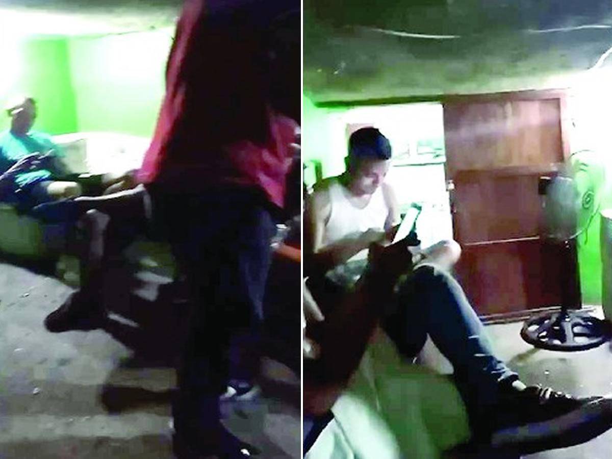 $!En la filmación se puede observar a un grupo de ocho reos concentrados en sus celulares, hablando y chateando.