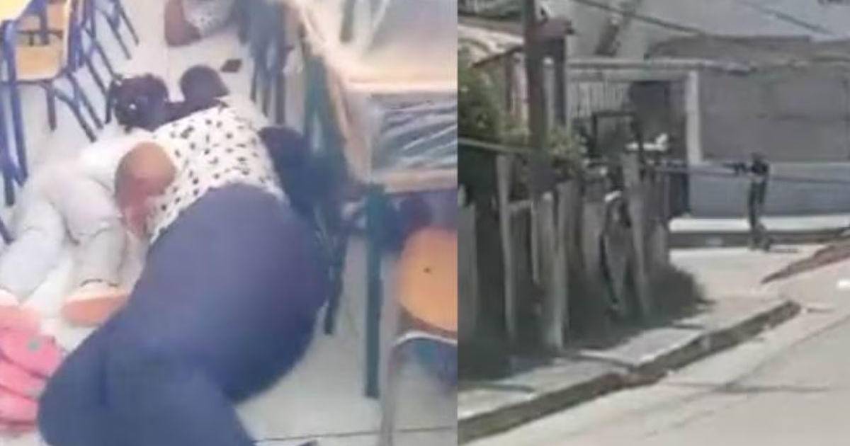 Niños se tiran al suelo para resguardarse de balacera Niños se tiran al suelo para resguardarse de balacera