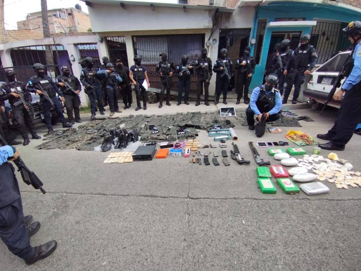 Decomisan “arsenal” y capturan a mareros en Tegucigalpa