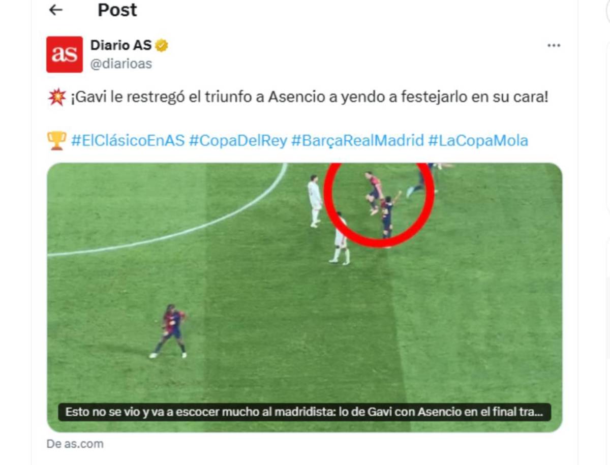 Copa del Rey: Indignación tras descubrir lo que Gavi hizo con Asencio