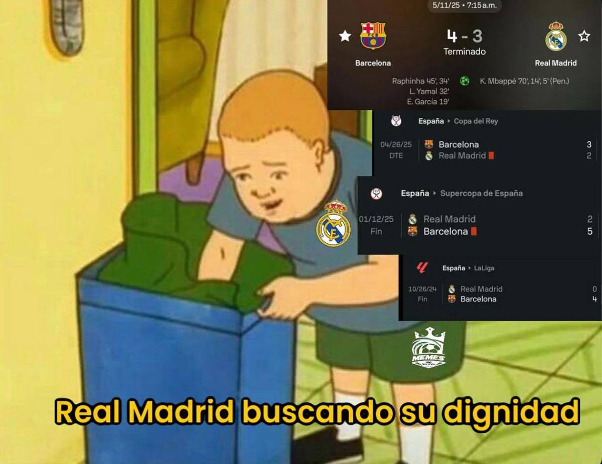 Los memes despedazan al Real Madrid tras perder otro clásico ante Barcelona