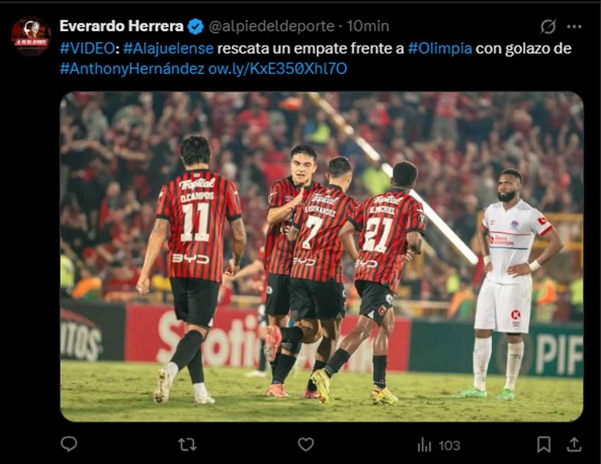 Prensa reacciona a la ventaja de Olimpia ante Alajuelense tras empate: alarma en Costa Rica