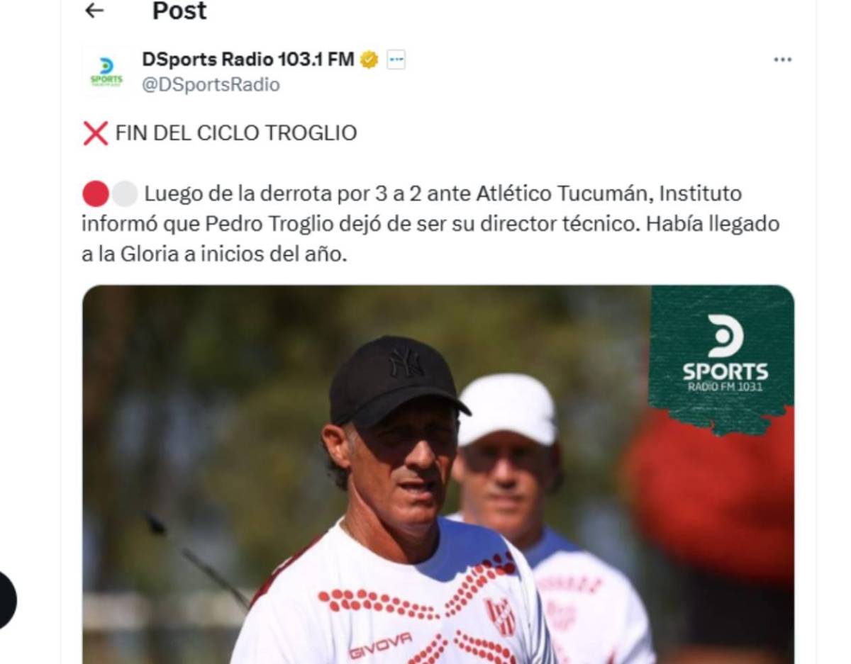 Señalan al culpable del despido de Pedro Troglio, ¿vuelve a Honduras?