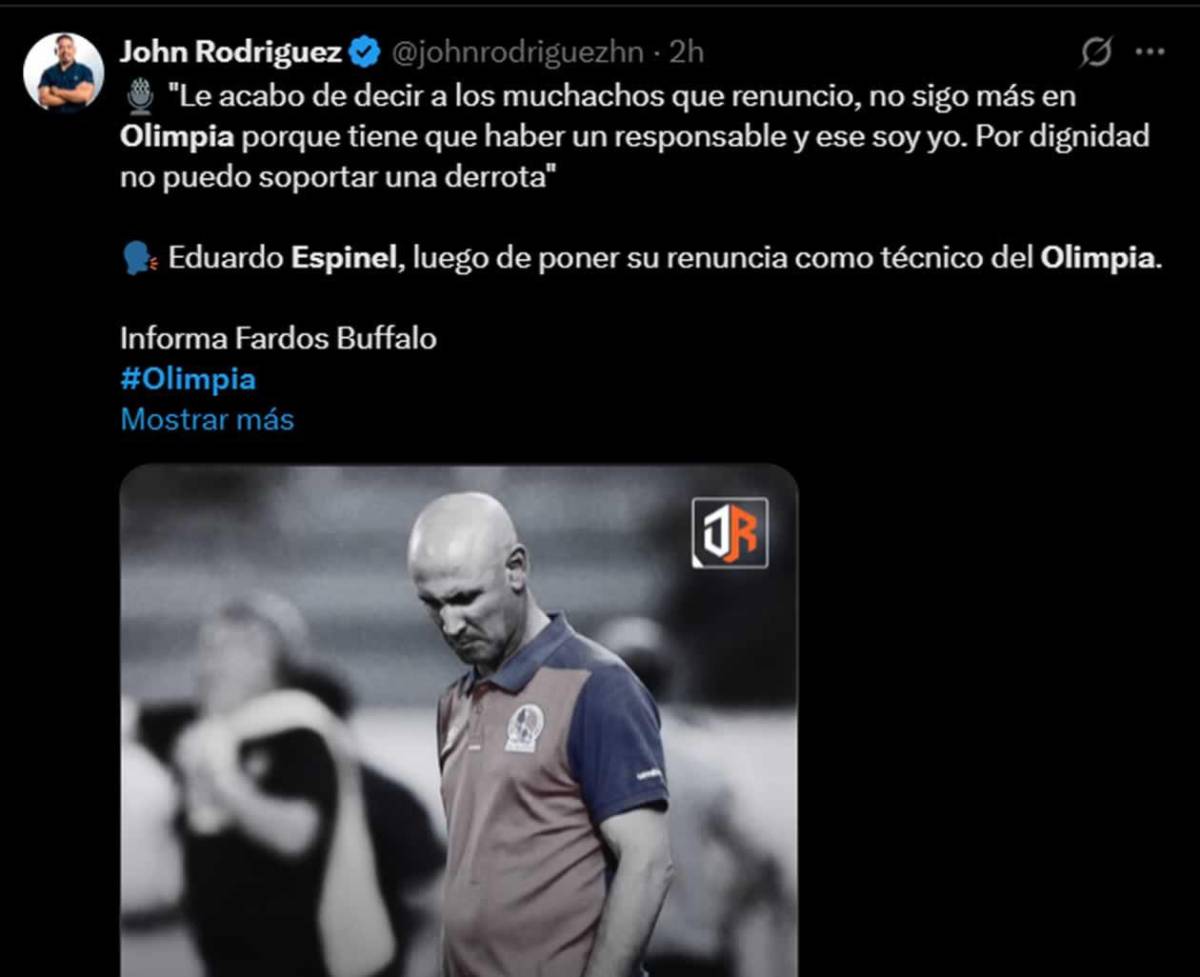 Prensa reacciona a renuncia de Espinel y señalan a dos jugadores de Olimpia
