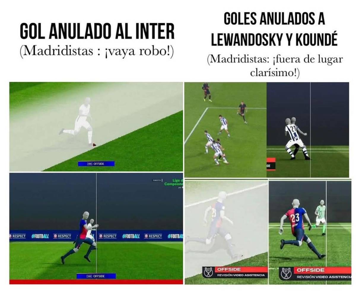 Barcelona sufre en los memes tras empatar con Inter: burlas al Real Madrid