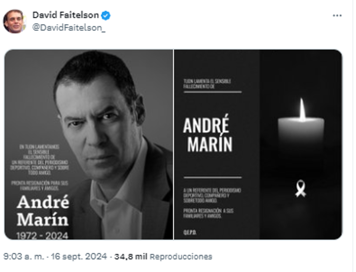 Faitelson deja mensaje: Prensa de México llora la muerte de André Marín