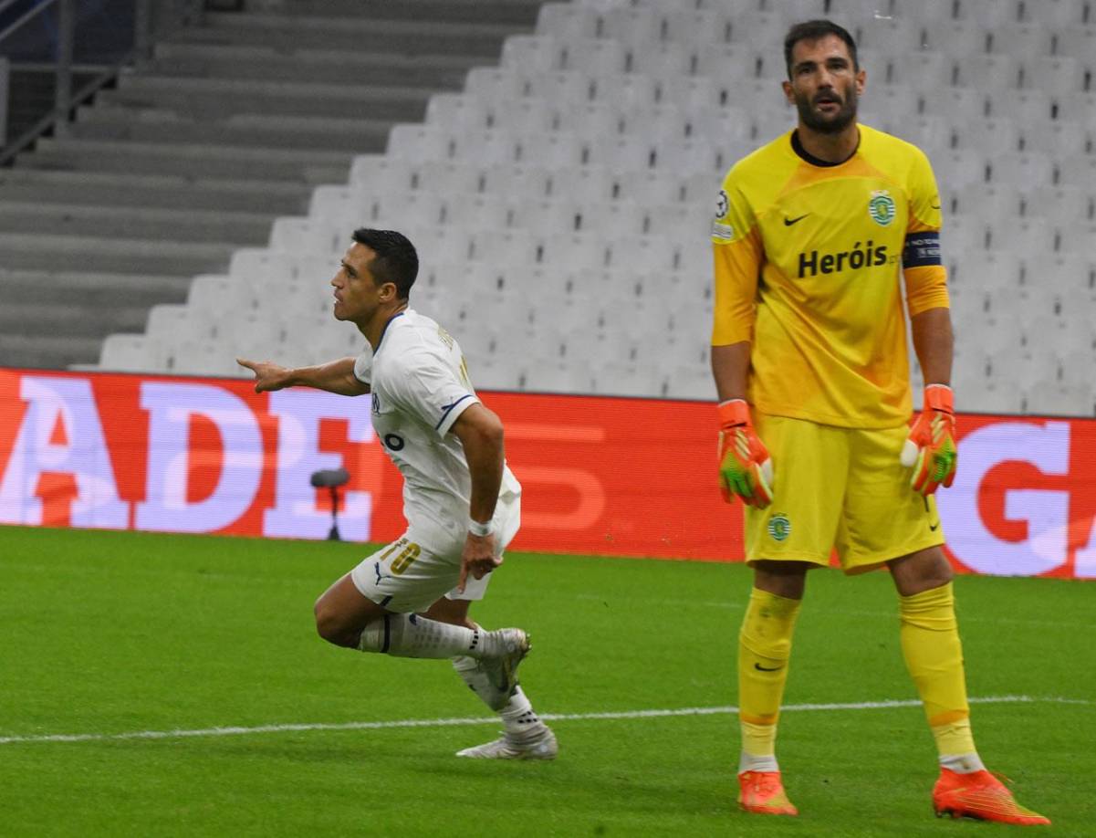 Alexis Sánchez marcó su primer gol de esta Champions League con el Olympique de Marsella tras el horror de Antonio Adán.