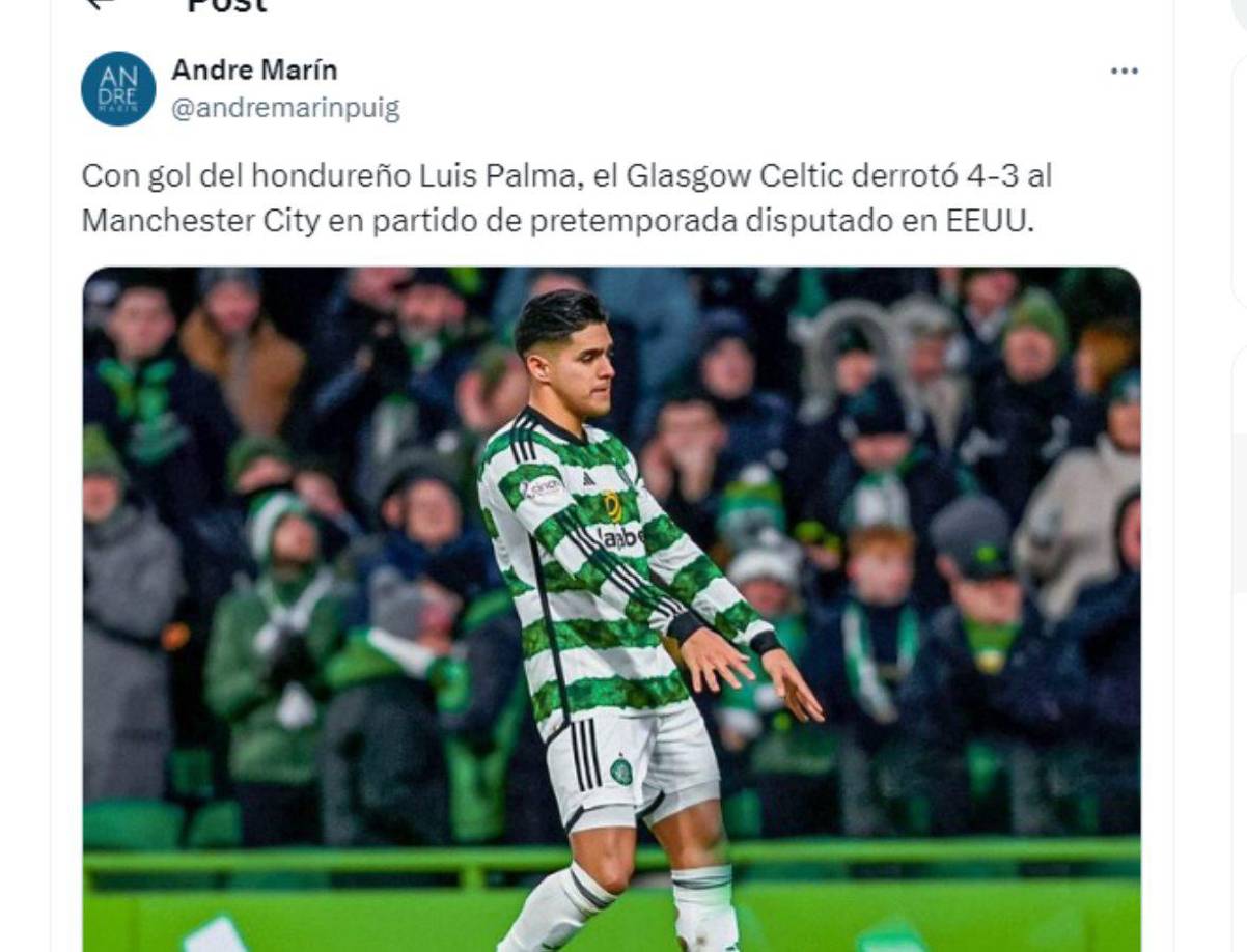 El periodista mexicano André Marín fue otro de los que destacó la actuación de Luis Palma frente al Manchester City.