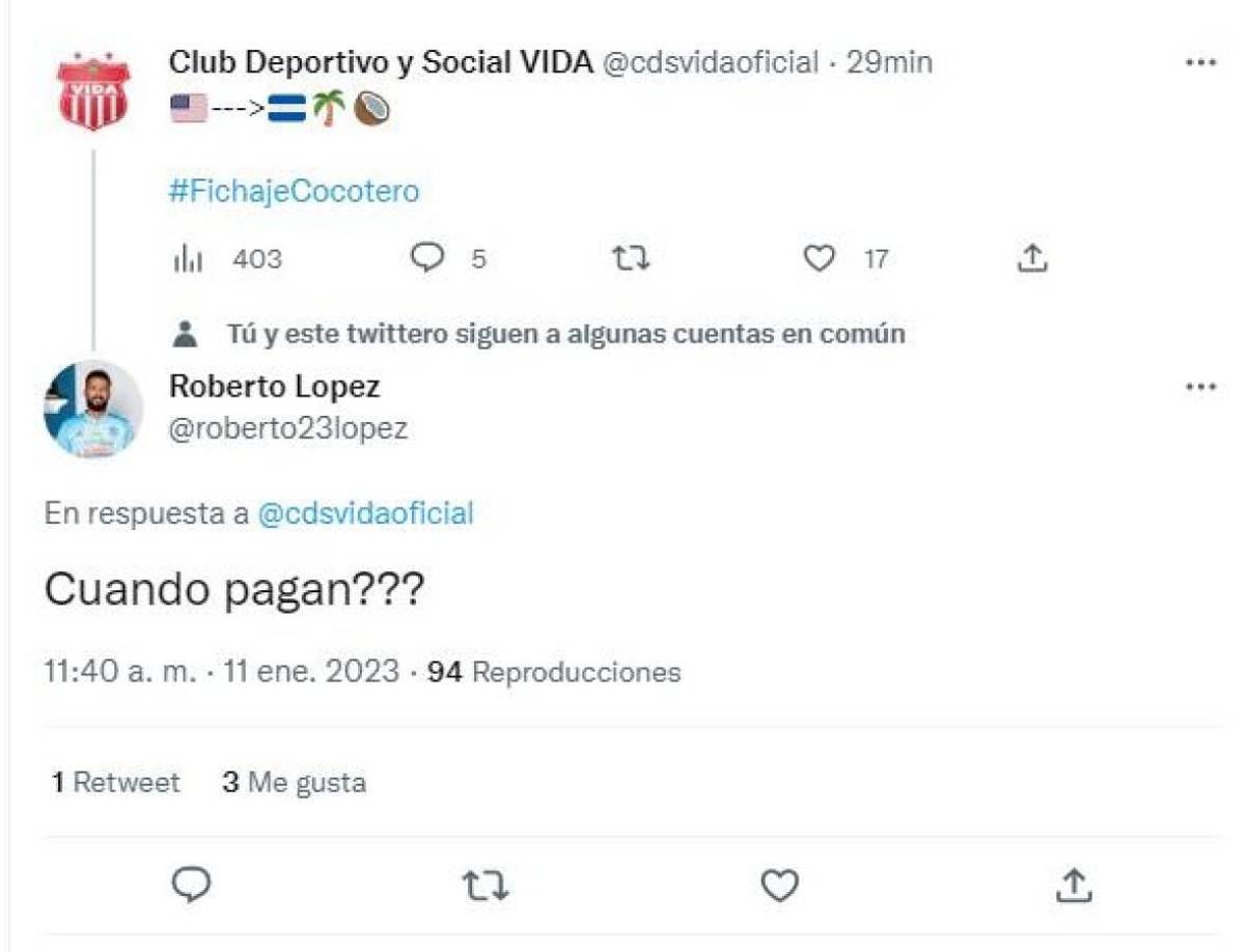 “¿Cuándo pagan?”, respondió el expotero del Vida, Pipo López. El cancerbero reclama salarios atrasados que se le deben en el club.