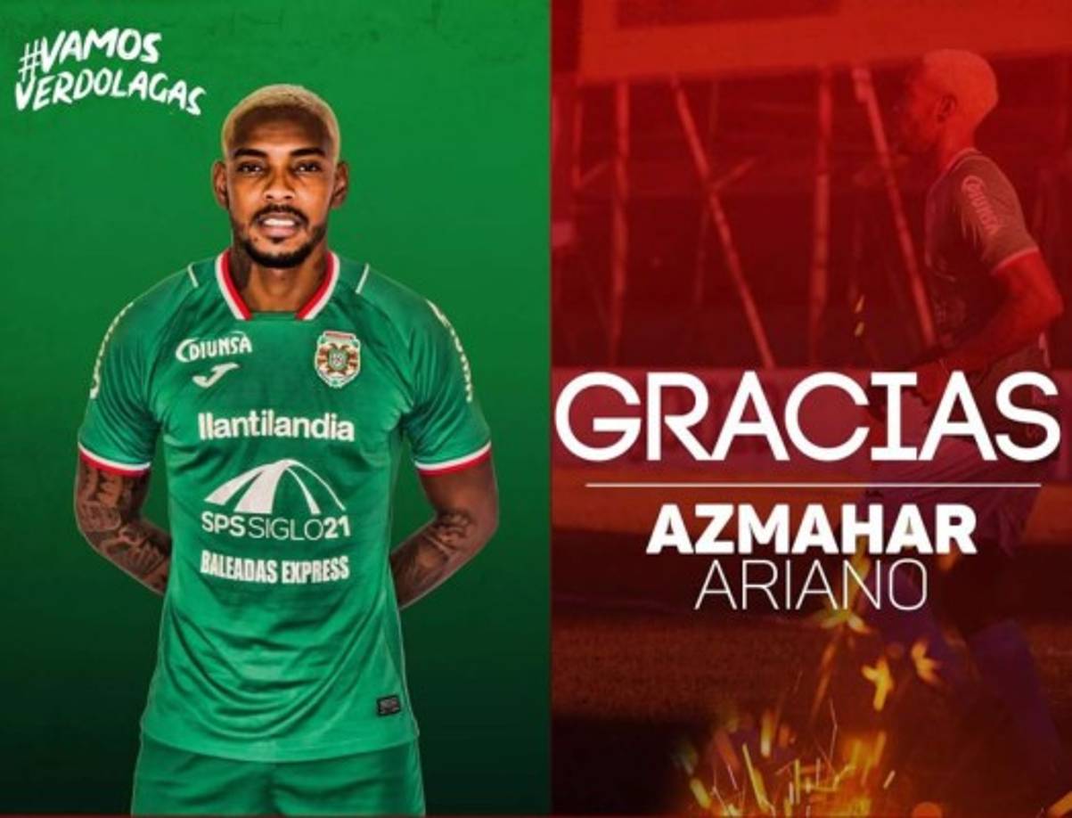 El Marathón hizo oficial la salida del defensa panameño Azmahar Ariano, quien dos días atrás anunciaba su marcha del club verdolaga.