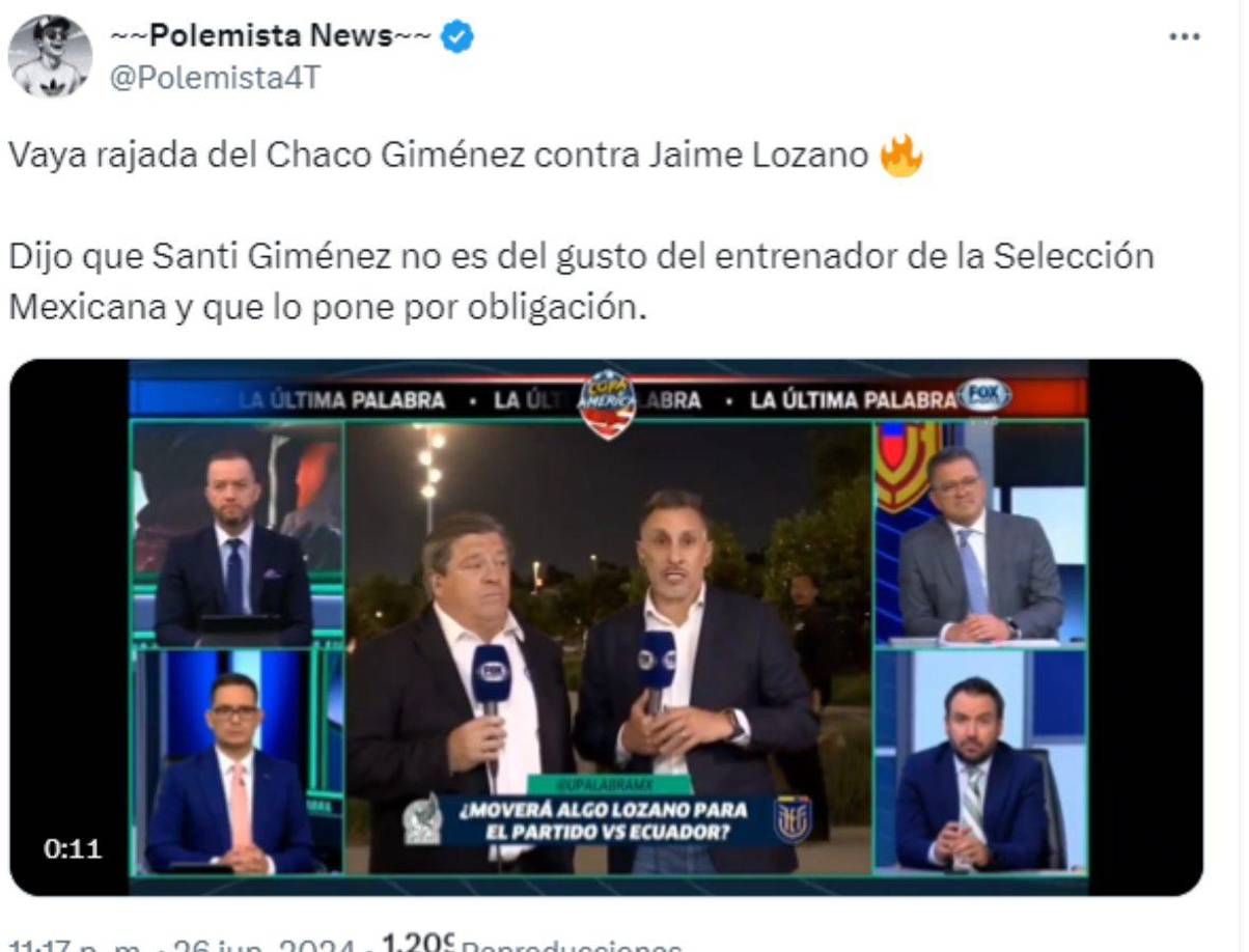 Chaco Giménez arremetió contra el estratega Jaime Lozano ya que considera falta de confianza para su hijo Santi.