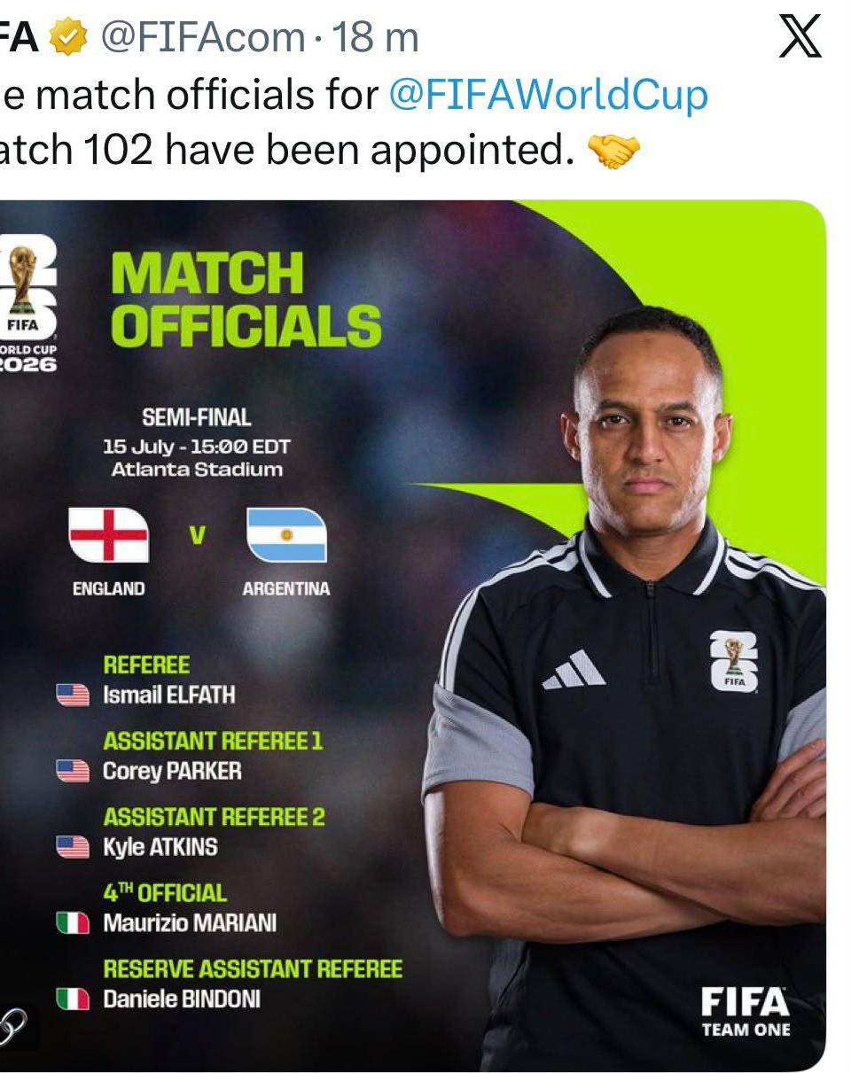La FIFA hizo oficial los árbitros por medio de sus redes sociales.