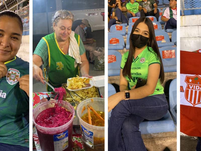 Las chicas disfrutaron del duelo entre Marathón y Vida en el Estadio Olimpico de San Pedro Sula.