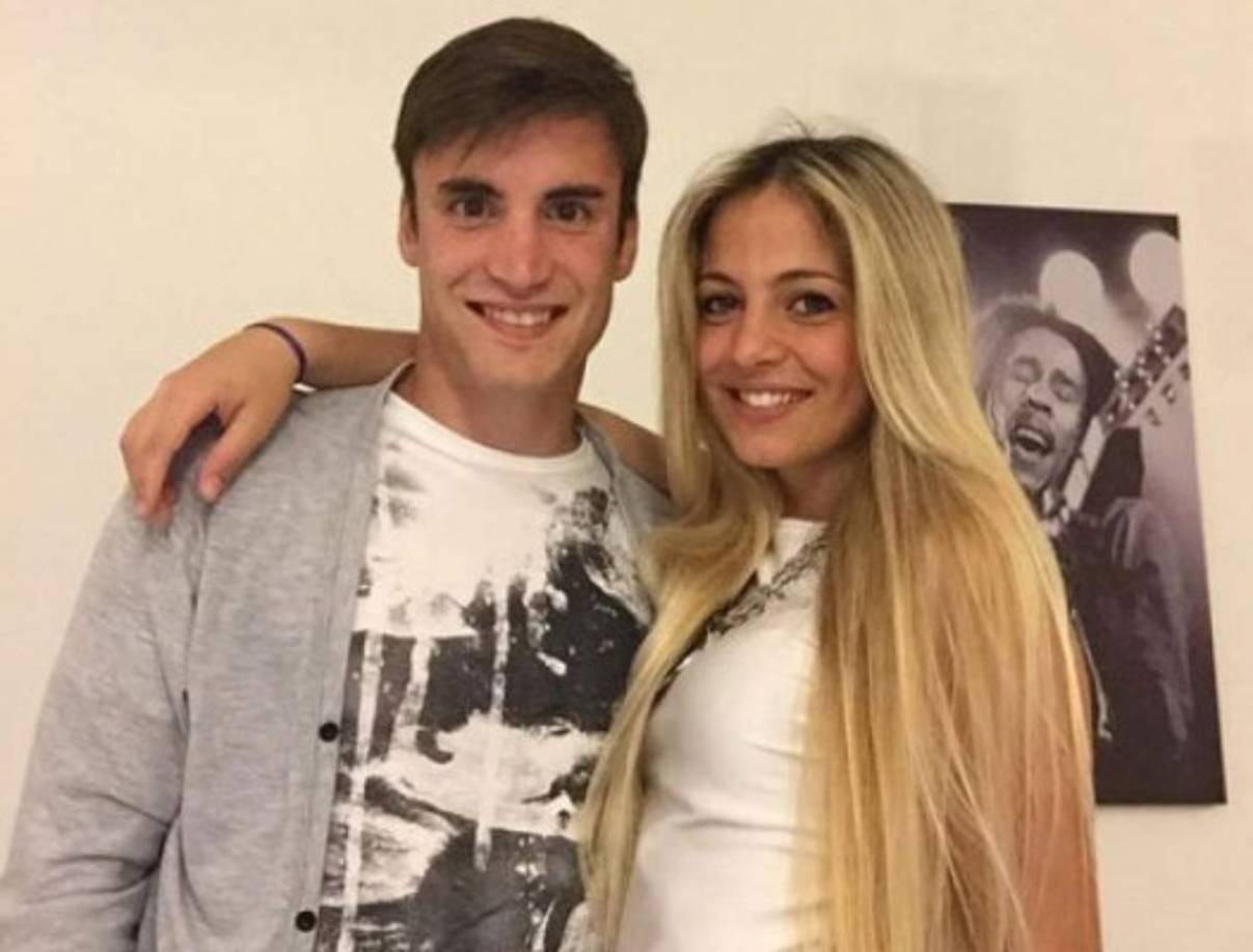 Carolina Calvagani y su novio Tagliafico.