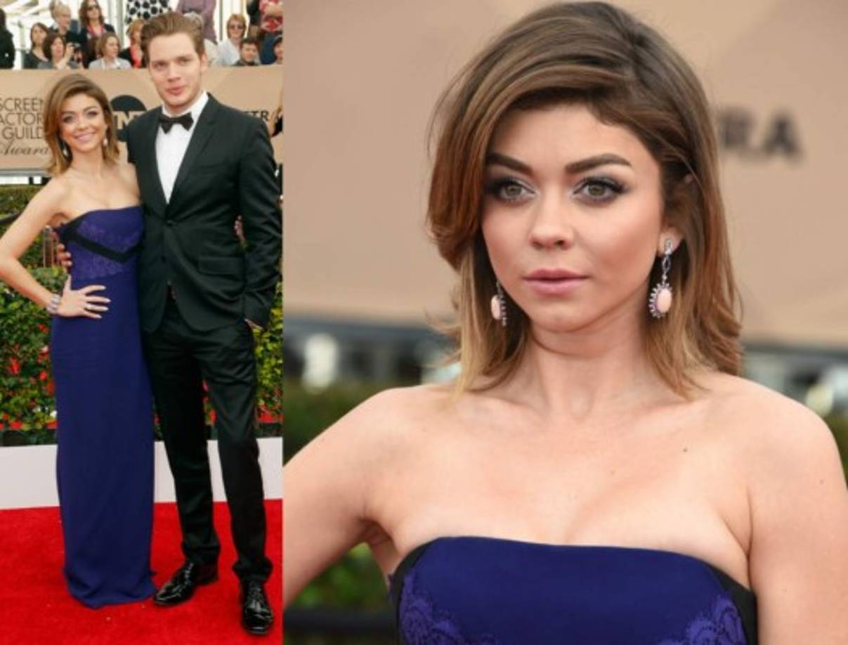 Sarah Hyland llegó acompañada por su novio Dominic Sherwood.