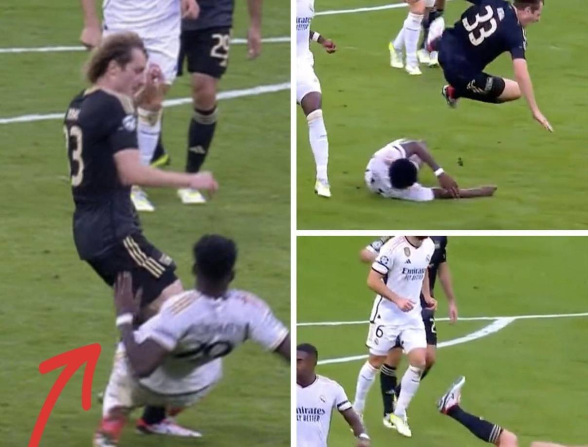  Tchouaméni le hizo una terrible falta al checo Alex Král en el centro del campo. Muchos señalaron que el francés tuvo que haber sido expulsado.