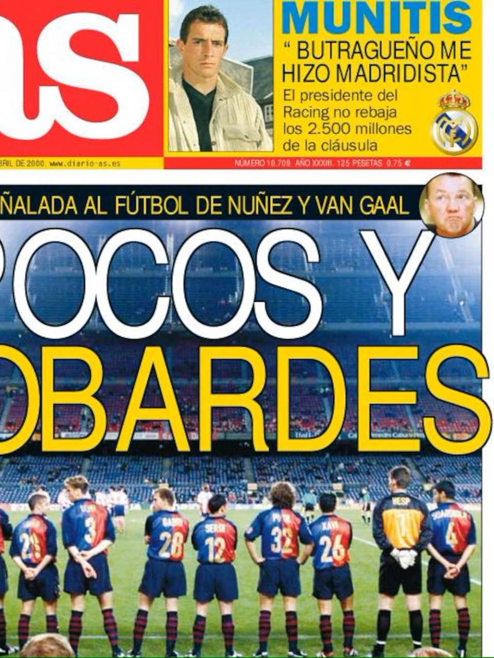 La portada del diario As, criticando la decisión del Barcelona de no jugar ese partido.