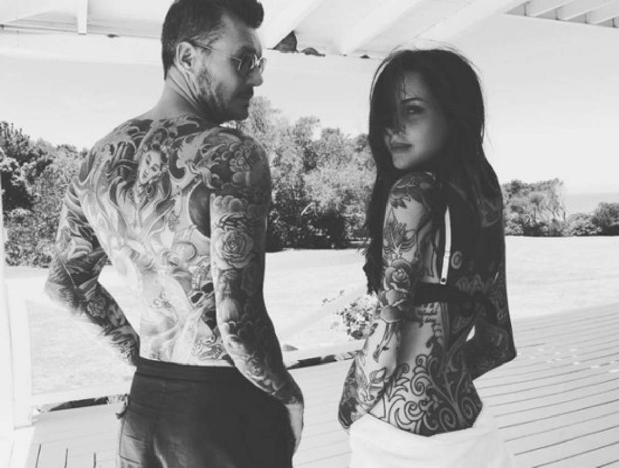 Junto a su padre Marcelo Tinelli comparten esa pasión por los tatuajes en su cuerpo.
