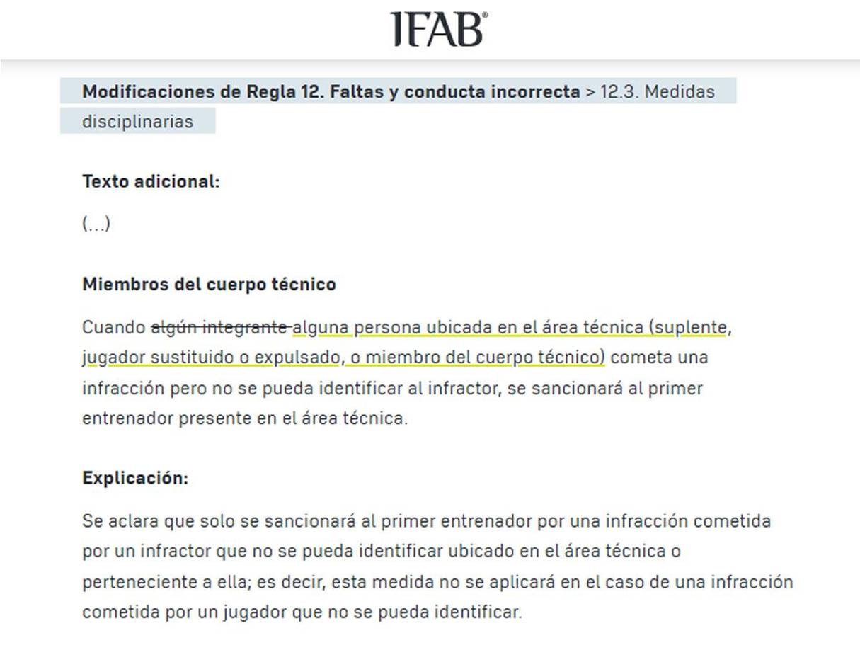 Esta es la nueva norma de la International Board con respecto a las medidas disciplinarias en los banquillos.