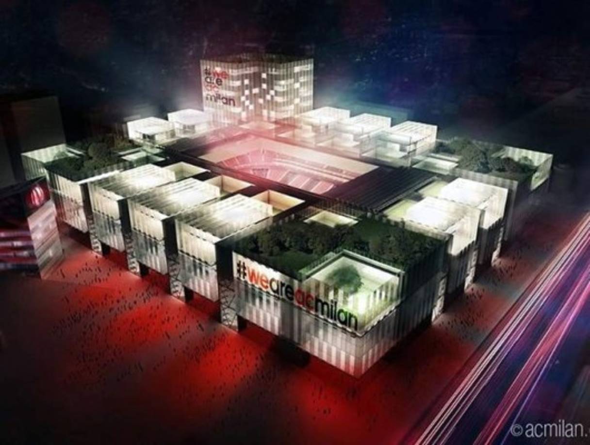 El nuevo estadio del AC Milan - El club 'rossonero' ya no quiere compartir estadio con el Inter. Parece que el Giuseppe Meazza-San Siro pasará a la historia del Milan, que ha presentado las imágenes de su nueva casa. Ya obtuvo el visto bueno de la 'Fondazione Fiera Milano' para alquilarle los terrenos en la zona de Portello. Allí levantará un estadio con capacidad para 50.000 personas que podrá estrenarse en la temporada 2019-2020.