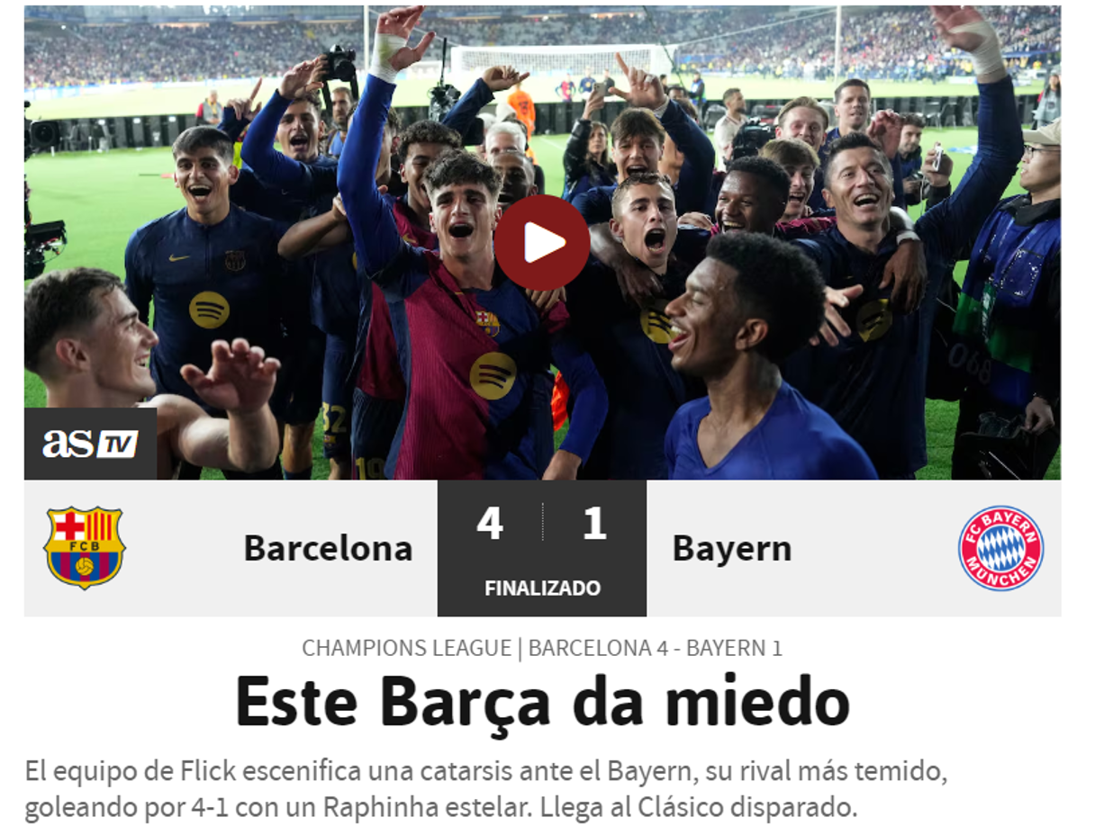 ”Este Barcelona da miedo”, Diario AS.