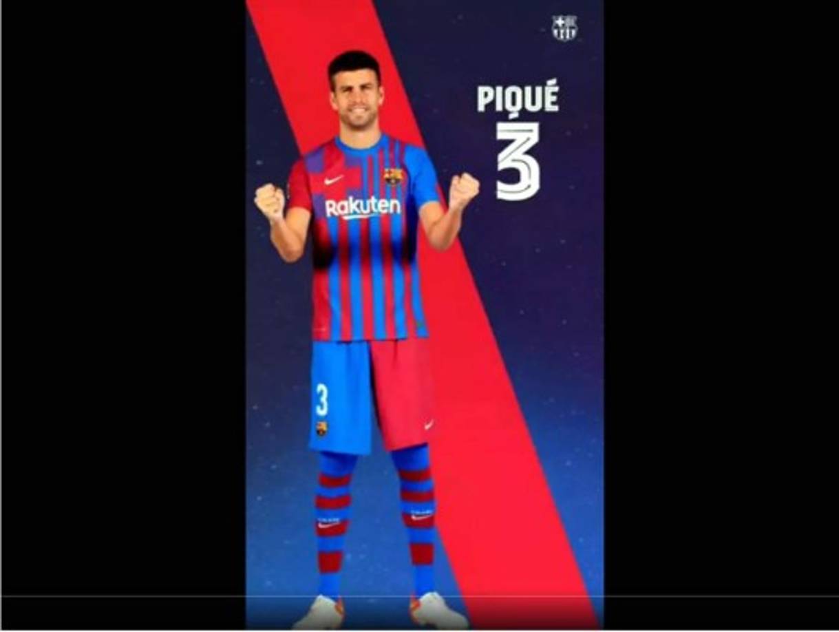 Gerard Pique - El defensa español y uno de los capitanes del Barcelona con el número 3 en la espalda.