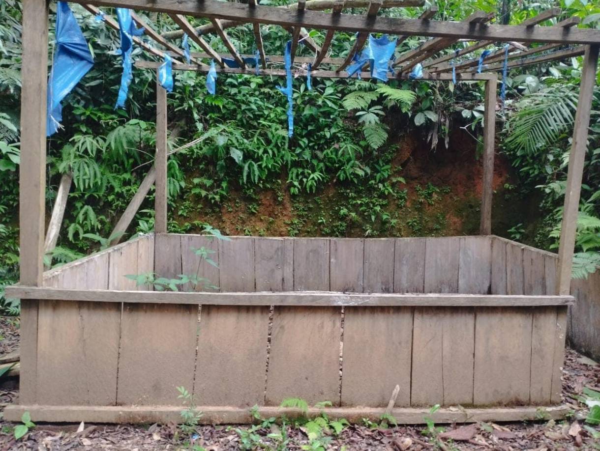 En el lugar fue encontrada esta estructur que funcionaba como un narcolaborario.